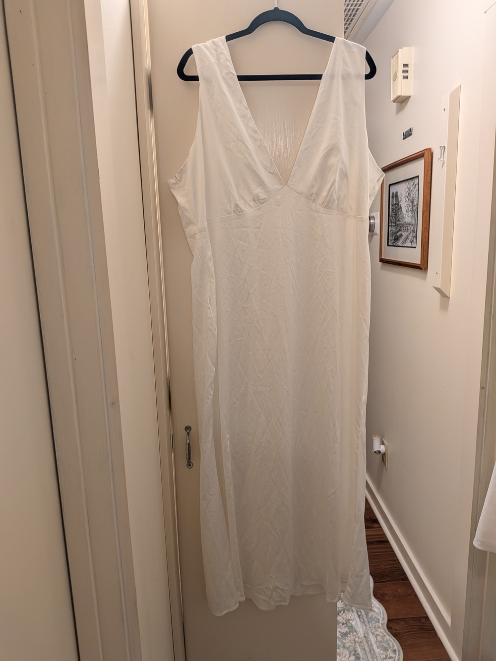 Classic White V-Neck Slip Dress 4XL Graduation Bridal Engagement